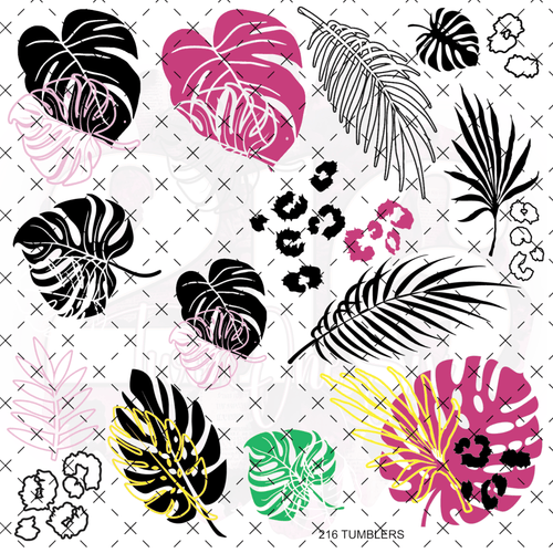 222 - COLORFUL MONSTERA W/OFFSETS - 216 Tumblers