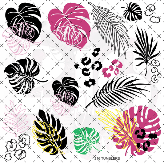 222 - COLORFUL MONSTERA W/OFFSETS - 216 Tumblers
