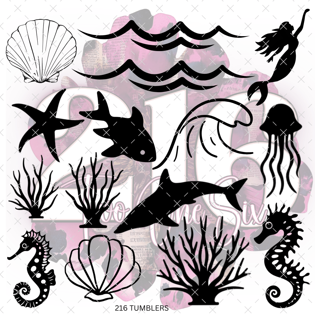 228 - UNDER THE SEA OUTLINES - 216 Tumblers