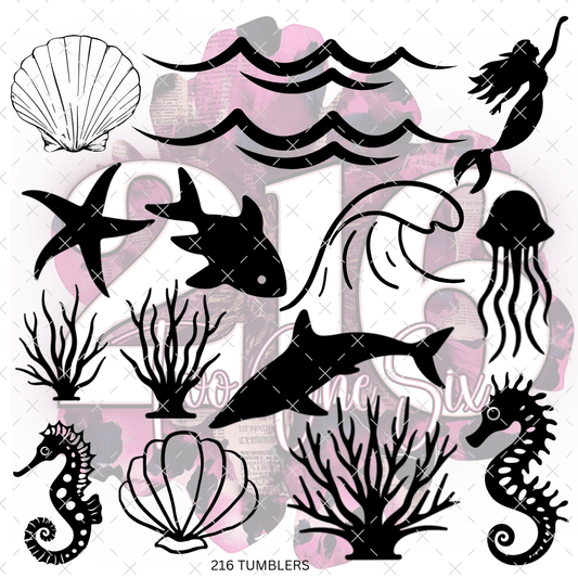 228 - UNDER THE SEA OUTLINES - 216 Tumblers