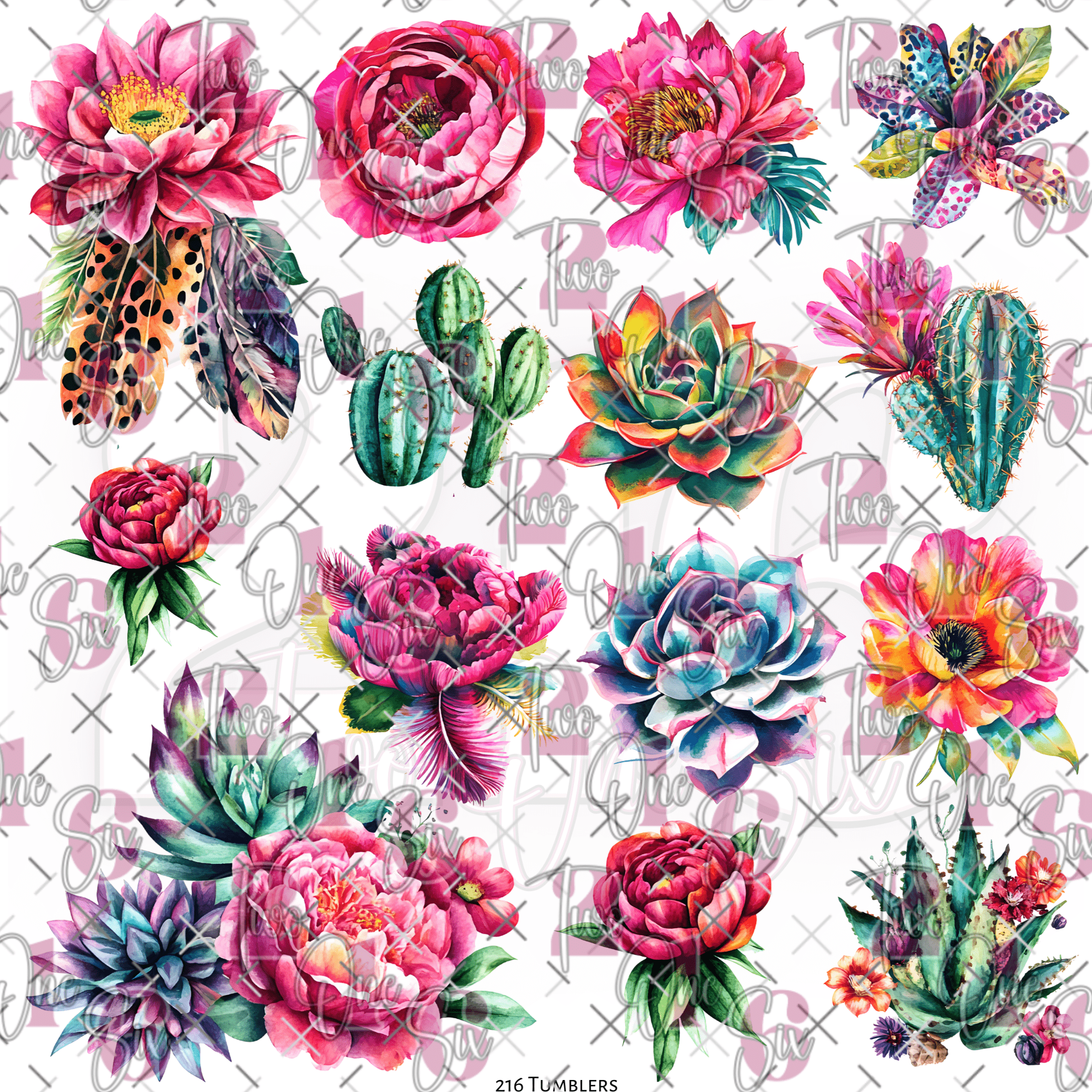 230 WESTERN FLORALS - 216 Tumblers