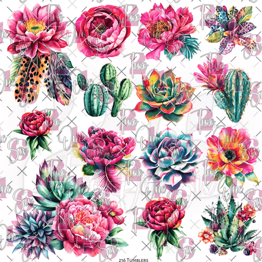 230 WESTERN FLORALS - 216 Tumblers