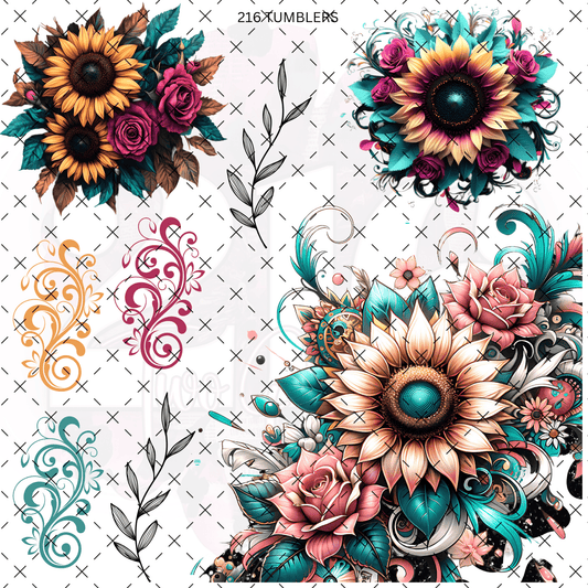 232 FLORALS - 216 Tumblers