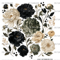 1307 SAGE, CREAM AND NAVY FLORALS