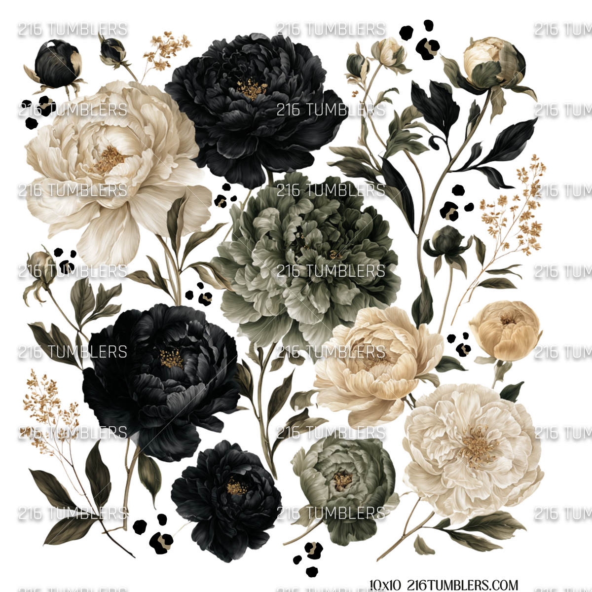 1307 SAGE, CREAM AND NAVY FLORALS