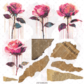 241 DRIPPING FLOWER STEPS WITH VINTAGE PAPER - 216 Tumblers