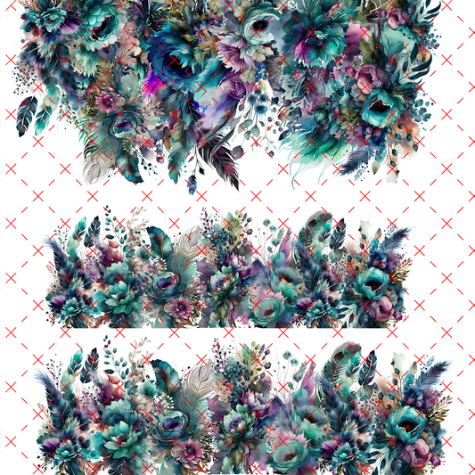 10X10 #20 TEAL AND PURPLE WRAP 3 ROWS