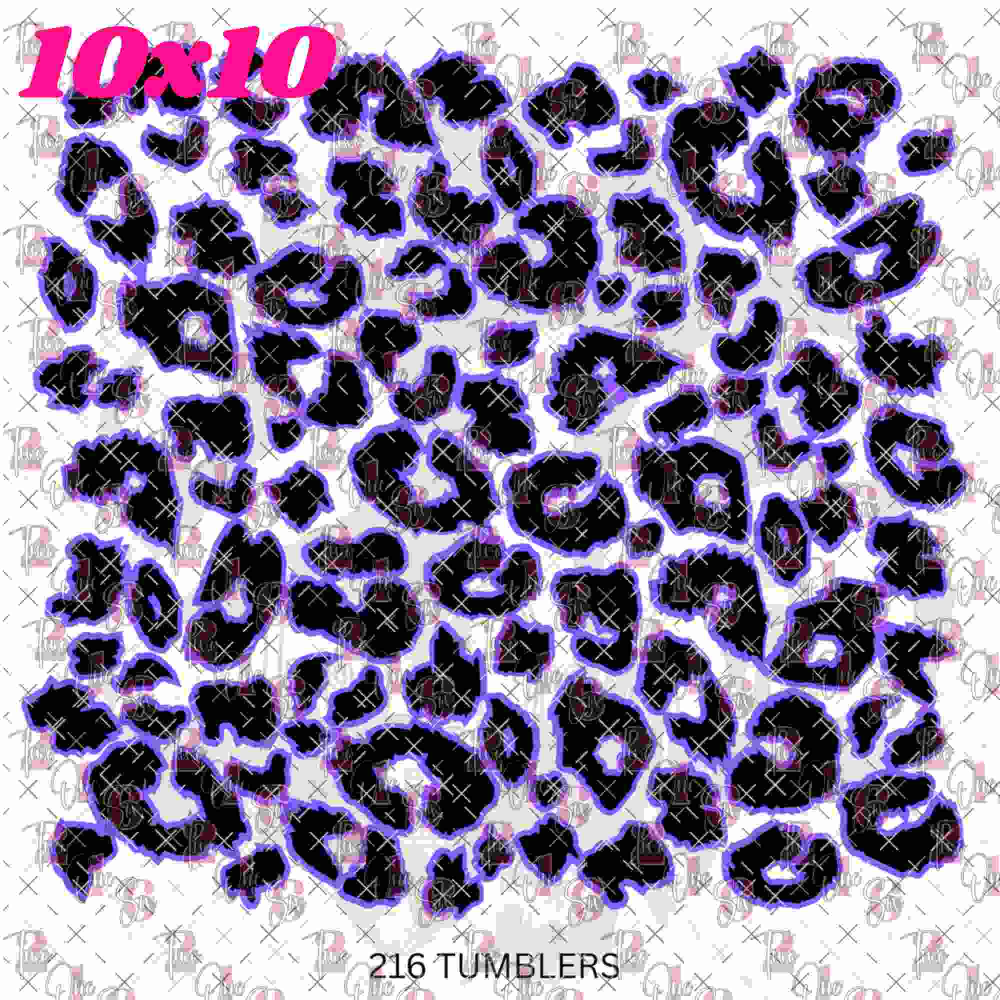 260 - PURPLE LEOPARD SPOTS w/OUTLINES - 216 Tumblers