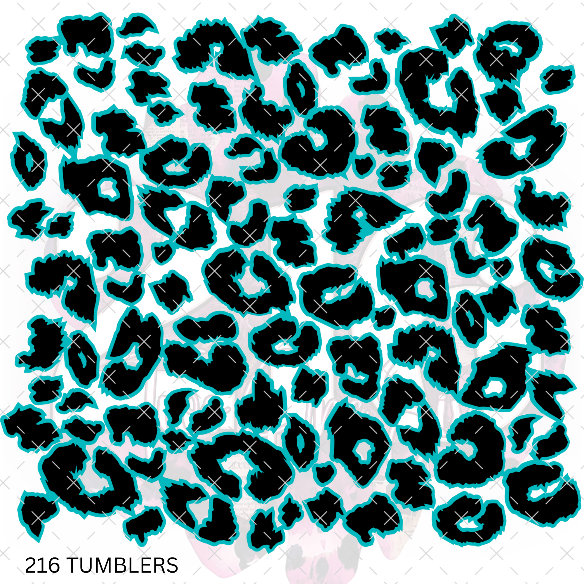 262 - TURQUOISE LEOPARD SPOTS W/OUTLINES - 216 Tumblers