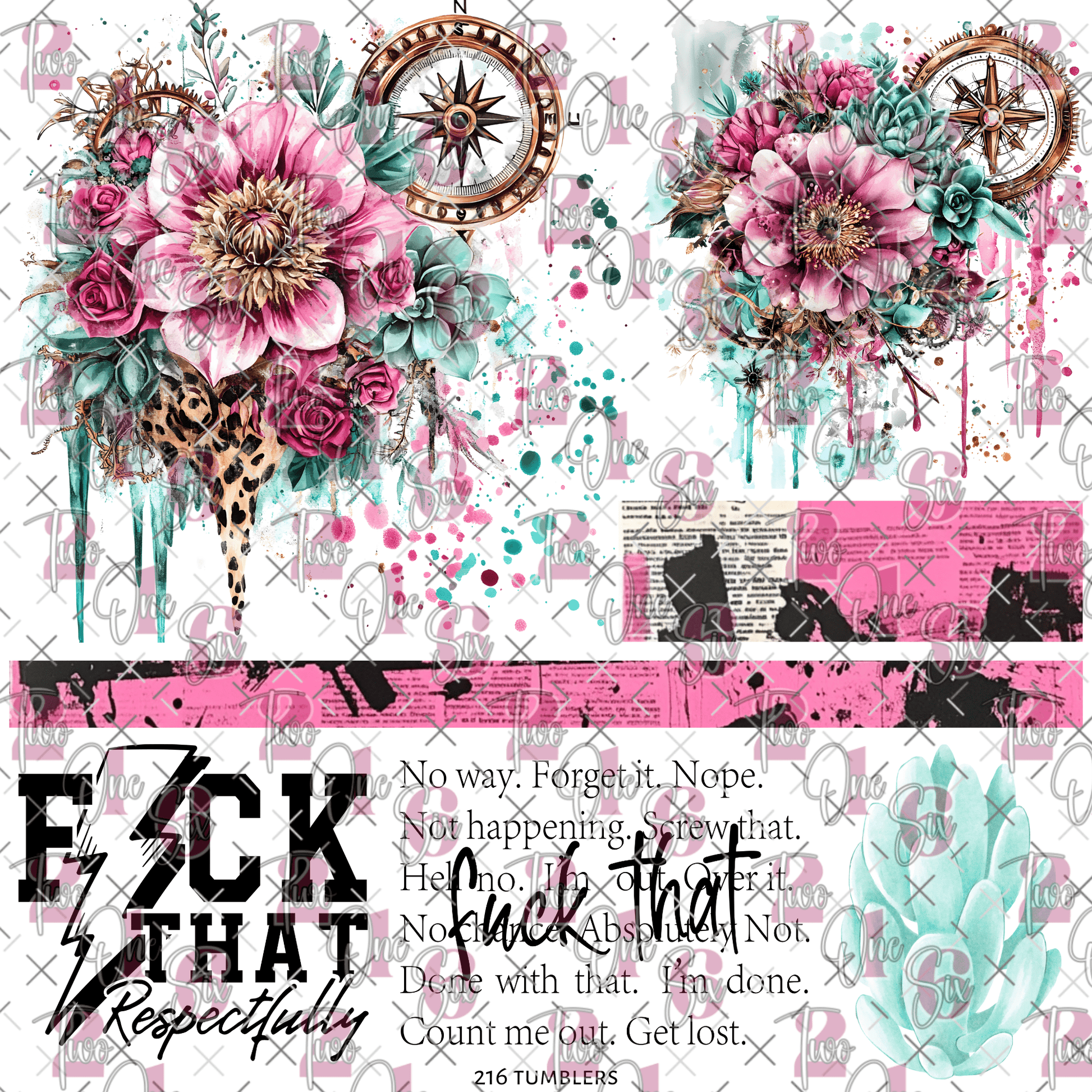 291 F THAT FLORAL BAND WORD SHEET - 216 Tumblers