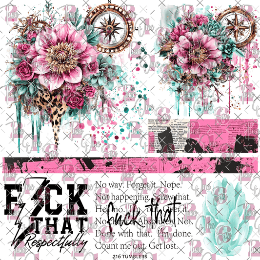 291 F THAT FLORAL BAND WORD SHEET - 216 Tumblers