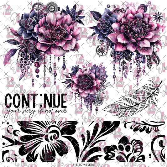 293 CONTINUE FLORAL - 216 Tumblers