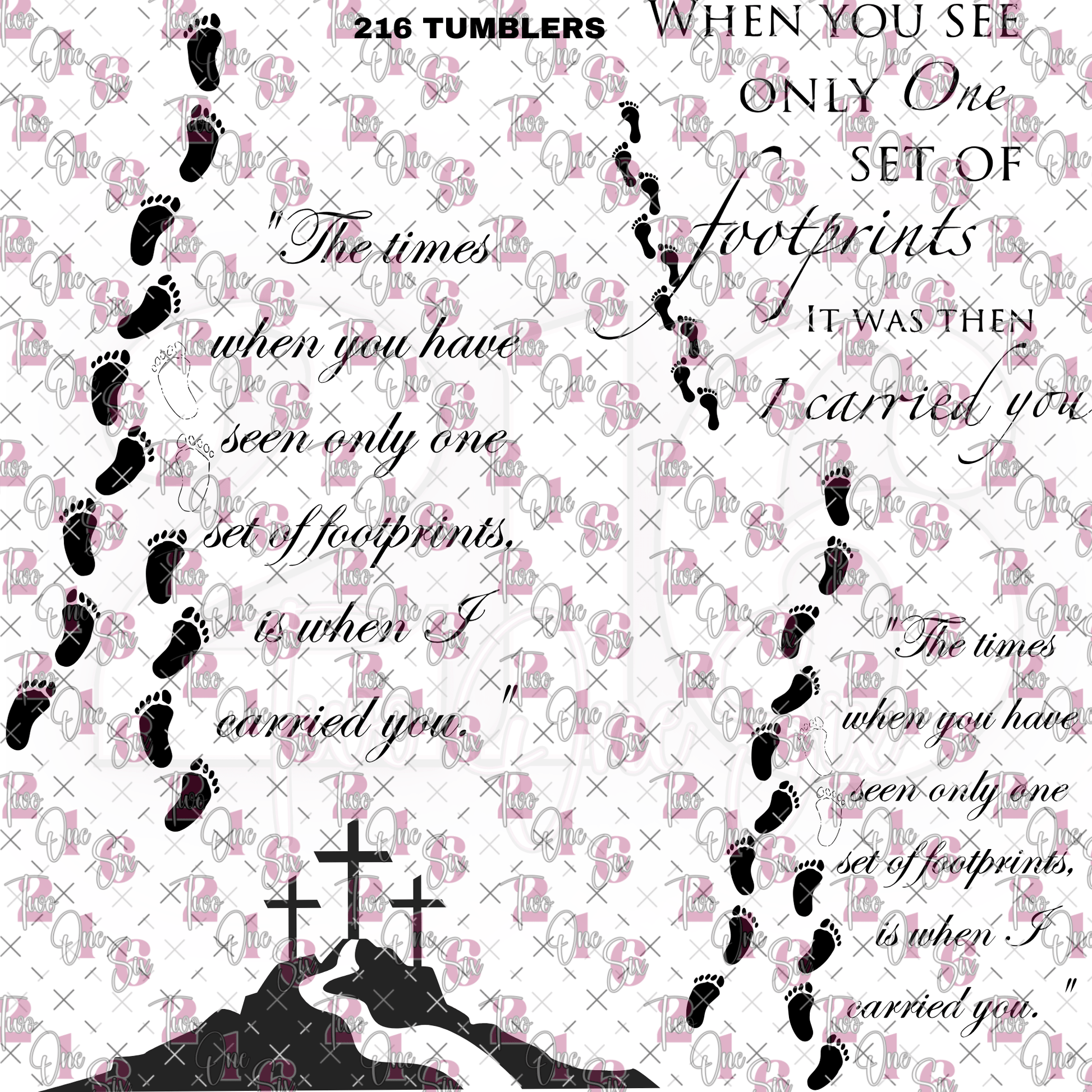 295 FOOTPRINTS POEM - 216 Tumblers