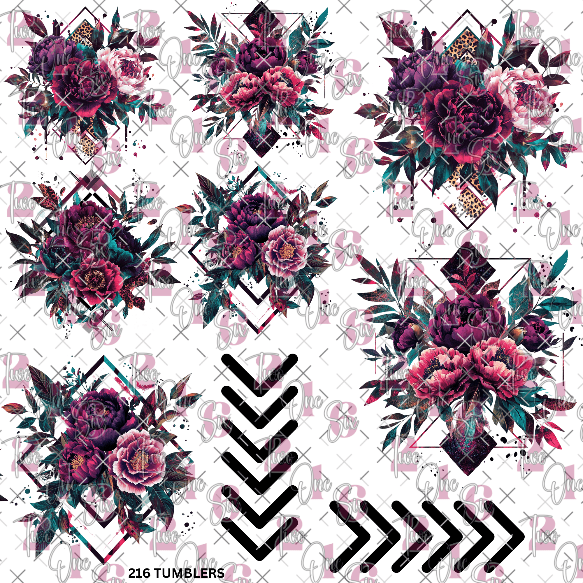 298 FLOWER POWER - 216 Tumblers
