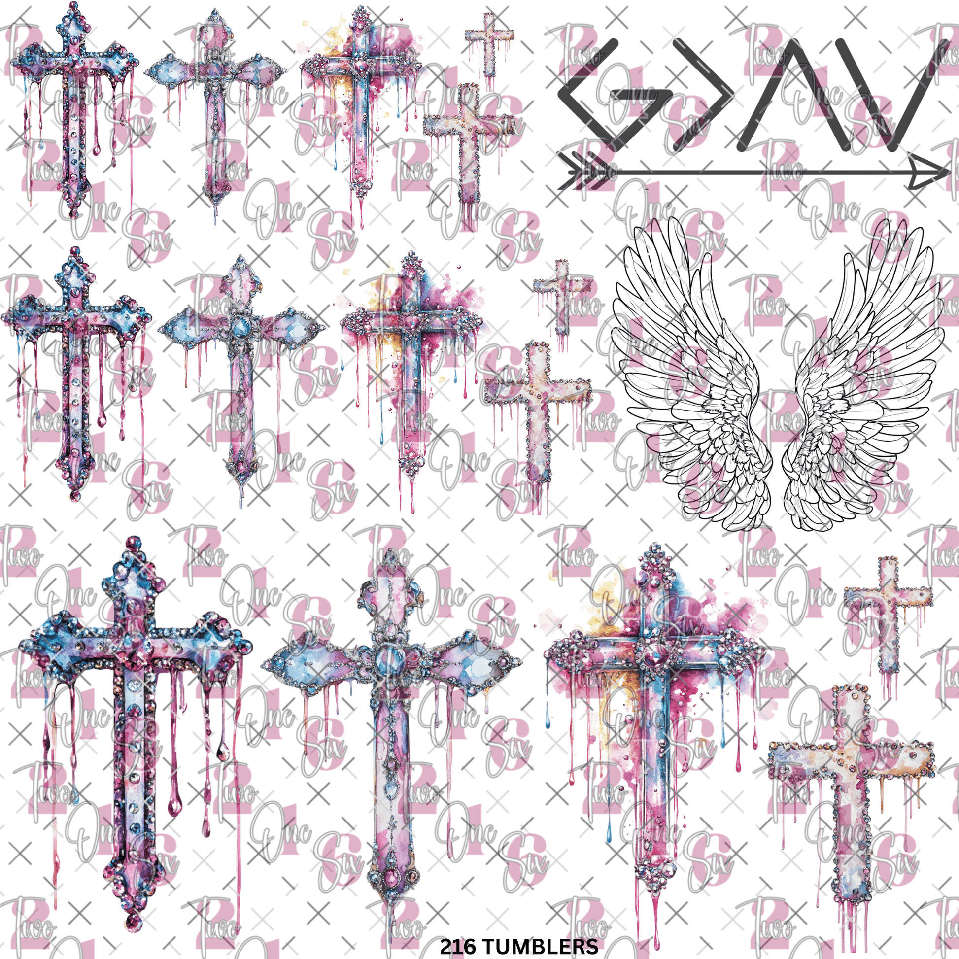 299 CROSS AND G>< - 216 Tumblers