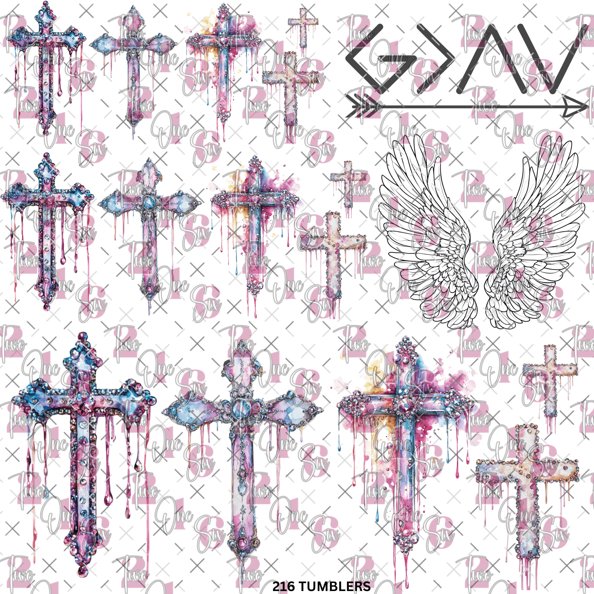 299 CROSS AND G>< - 216 Tumblers