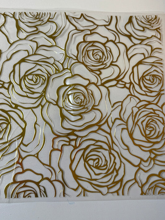GOLD ROSE TOOLED PATTERN