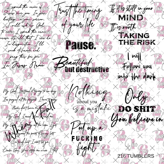 302 BEK WORDS II - 216 Tumblers