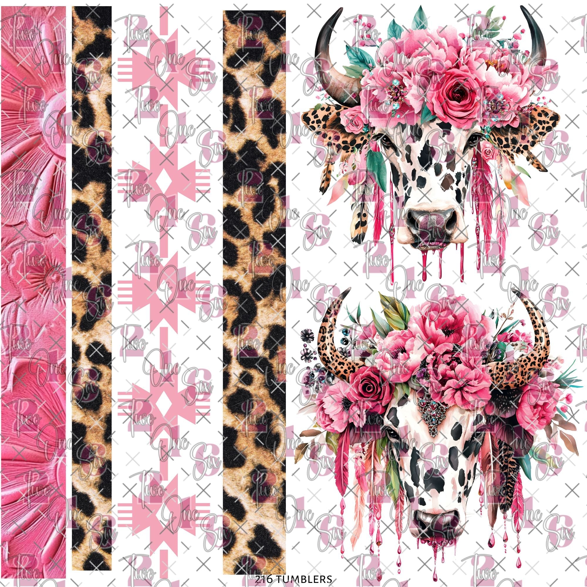 305 PINK WESTERN - 216 Tumblers