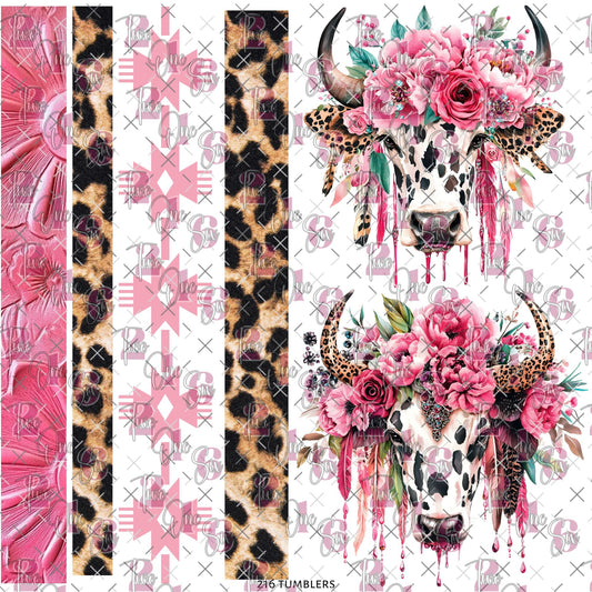 305 PINK WESTERN - 216 Tumblers