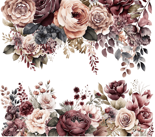 328 10X10 MAUVE FLORAL WRAP - 216 Tumblers