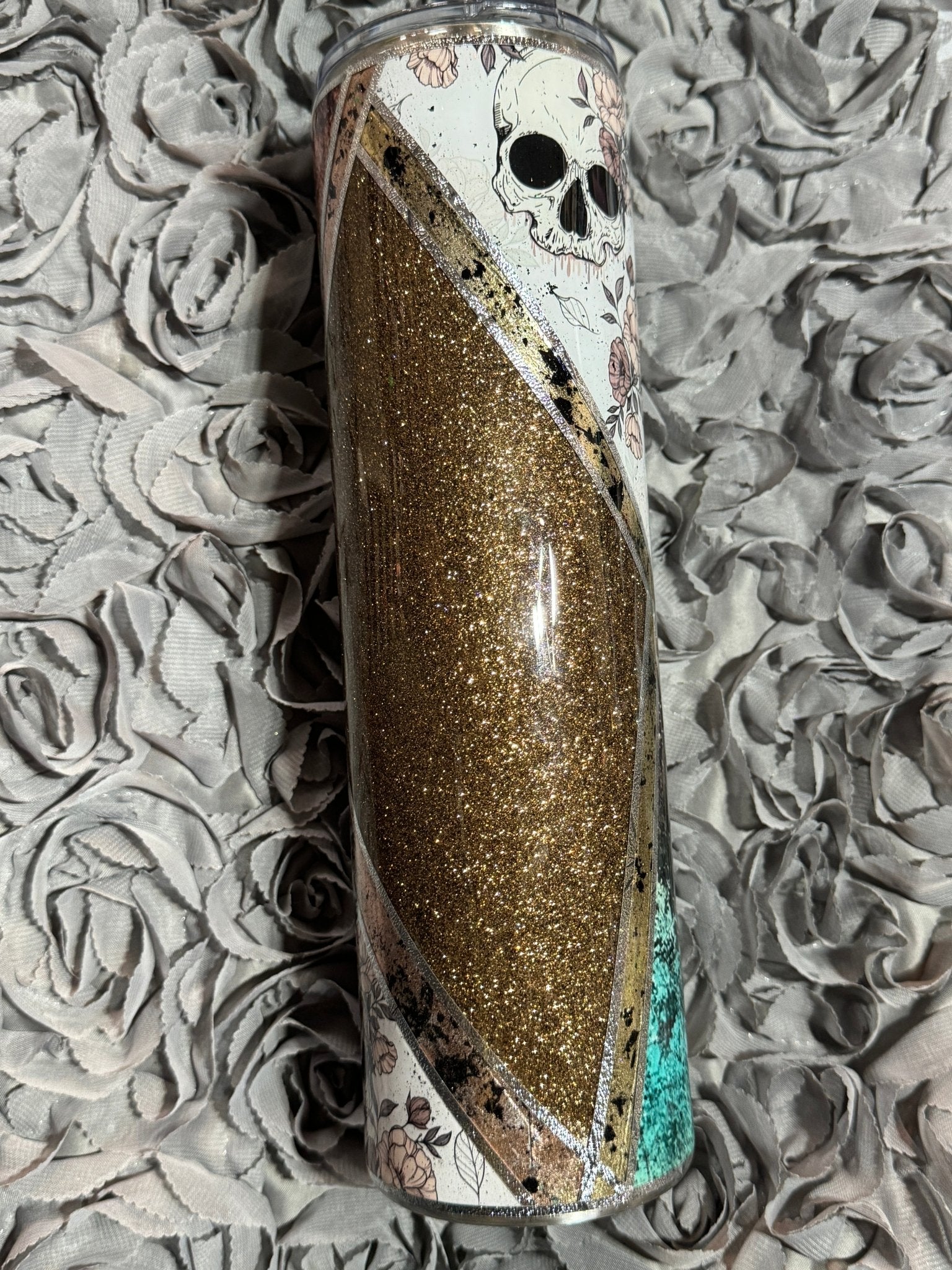 32oz Floral Skull Mixed Media - 216 Tumblers