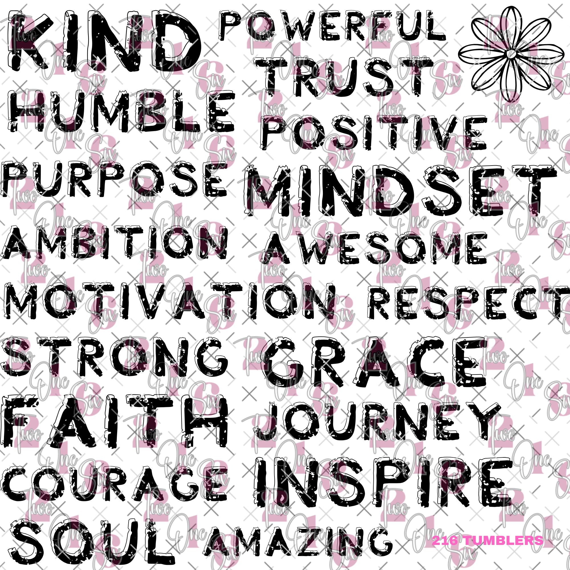 333 FAITH TYPE WORDS - 216 Tumblers