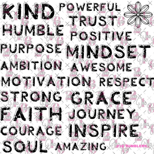 333 FAITH TYPE WORDS - 216 Tumblers