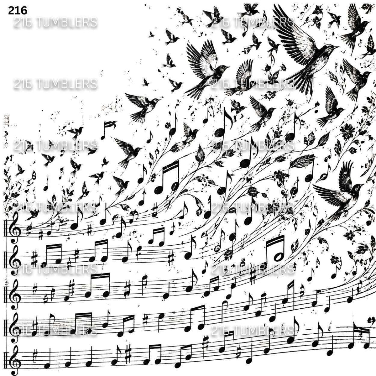1255 MUSIC NOTES BUTTERFLIES