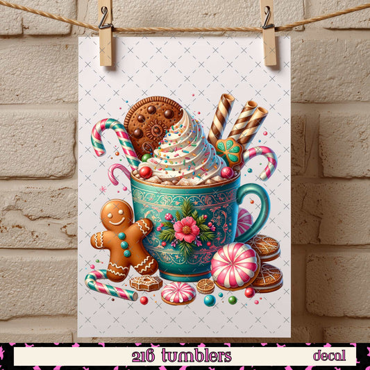 383 CHRISTMAS DECAL 4" - 216 Tumblers