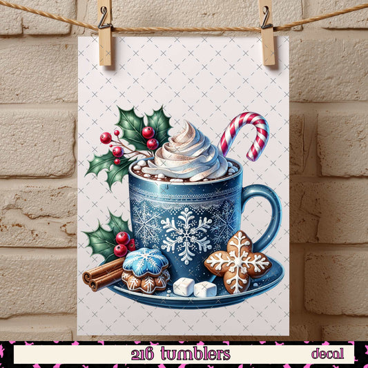 384 CHRISTMAS DECAL 4" - 216 Tumblers