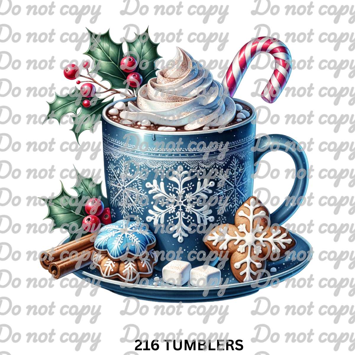 384 CHRISTMAS DECAL 4" - 216 Tumblers