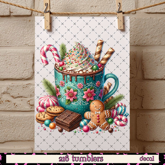 388 CHRISTMAS DECAL 4" - 216 Tumblers
