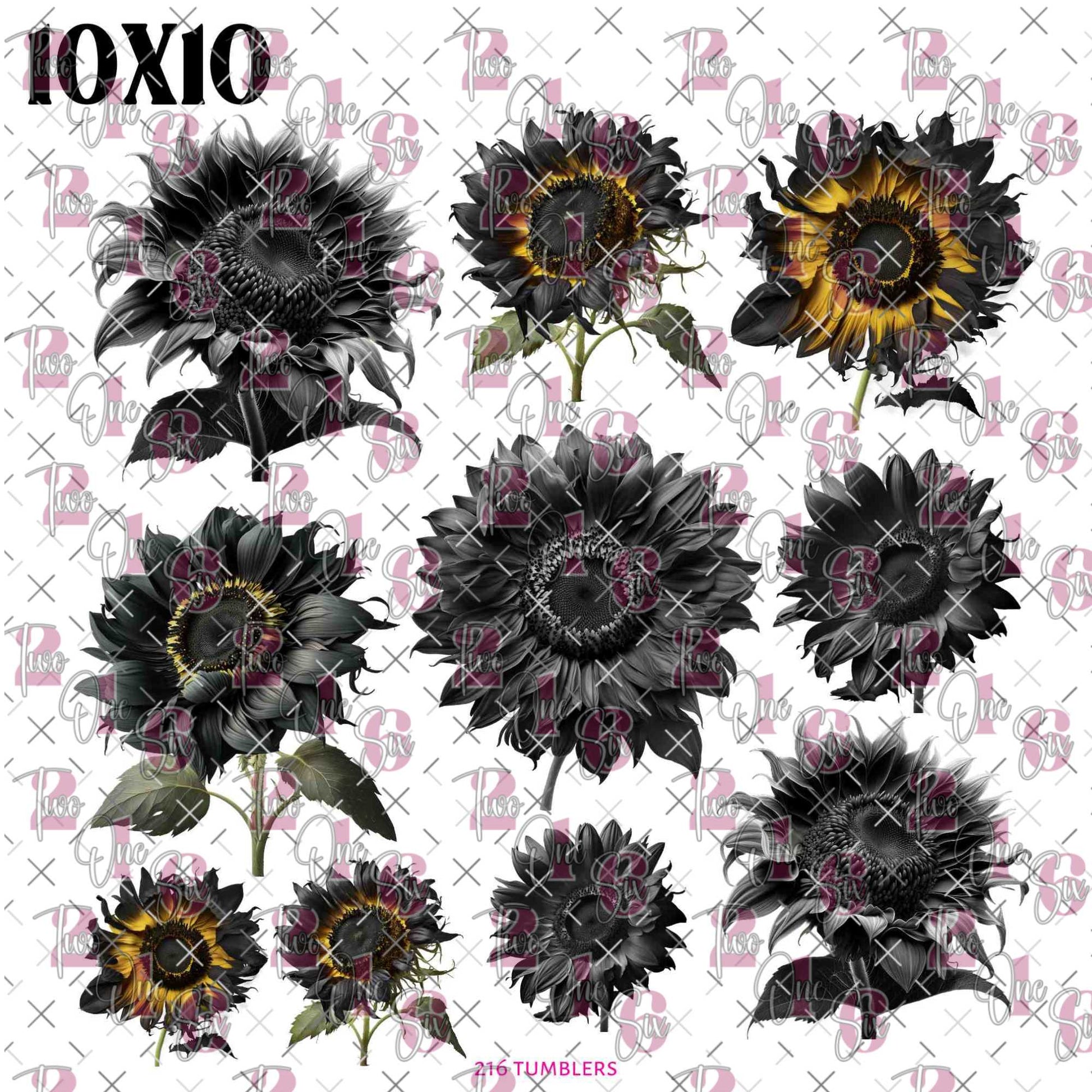 389 BLACK FLOWERS - 216 Tumblers