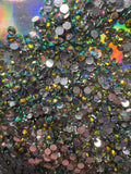 3mm RESIN RHINESTONES BLACK DIAMOND AB SILVER BACK - 216 Tumblers