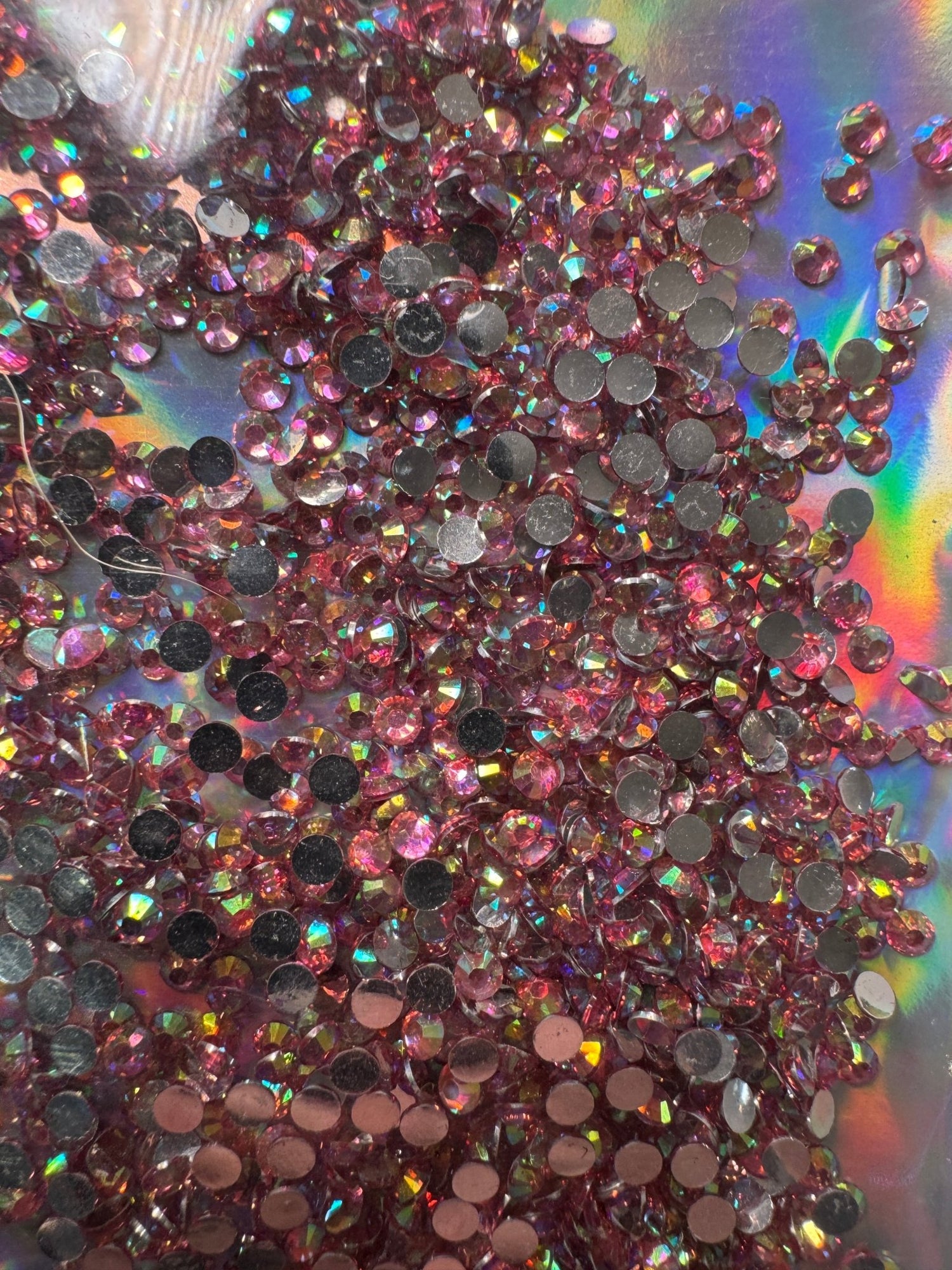 3mm RESIN RHINESTONES DARK PINK AB SILVER BACK - 216 Tumblers