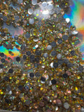 3mm RESIN RHINESTONES LIGHT TOPAZ AB SILVER BACK - 216 Tumblers