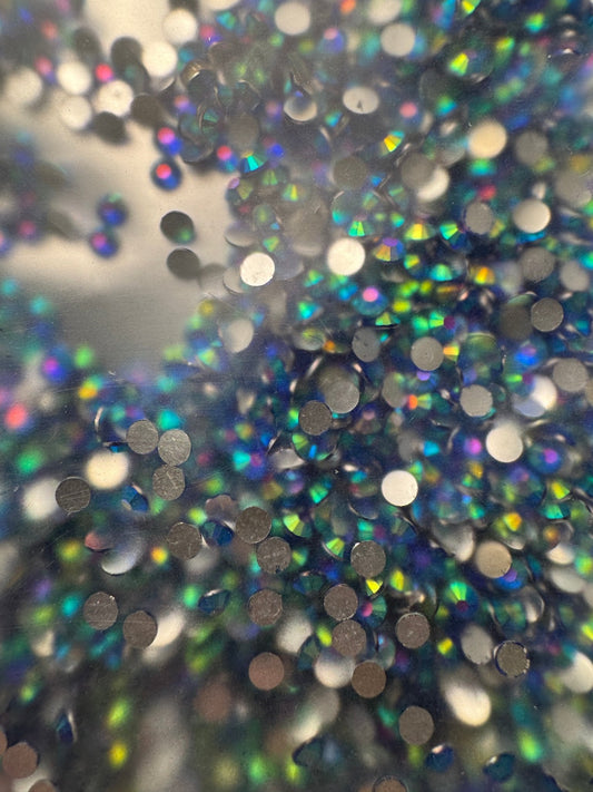 3mm RESIN RHINESTONES SAPPHIRE AB SILVER BACK - 216 Tumblers