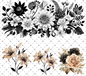 #20-179 MONOCHROMATIC FLORAL / SEPIA