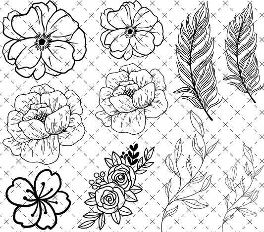 #20-178 FLOWER OUTLINES