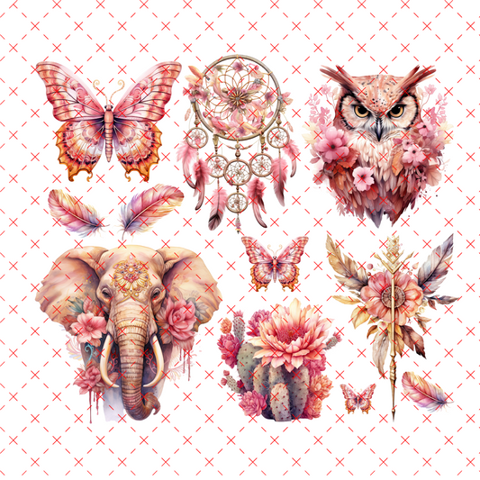 20-187 ELEPHANT, DREAM CATCHER, OWL....