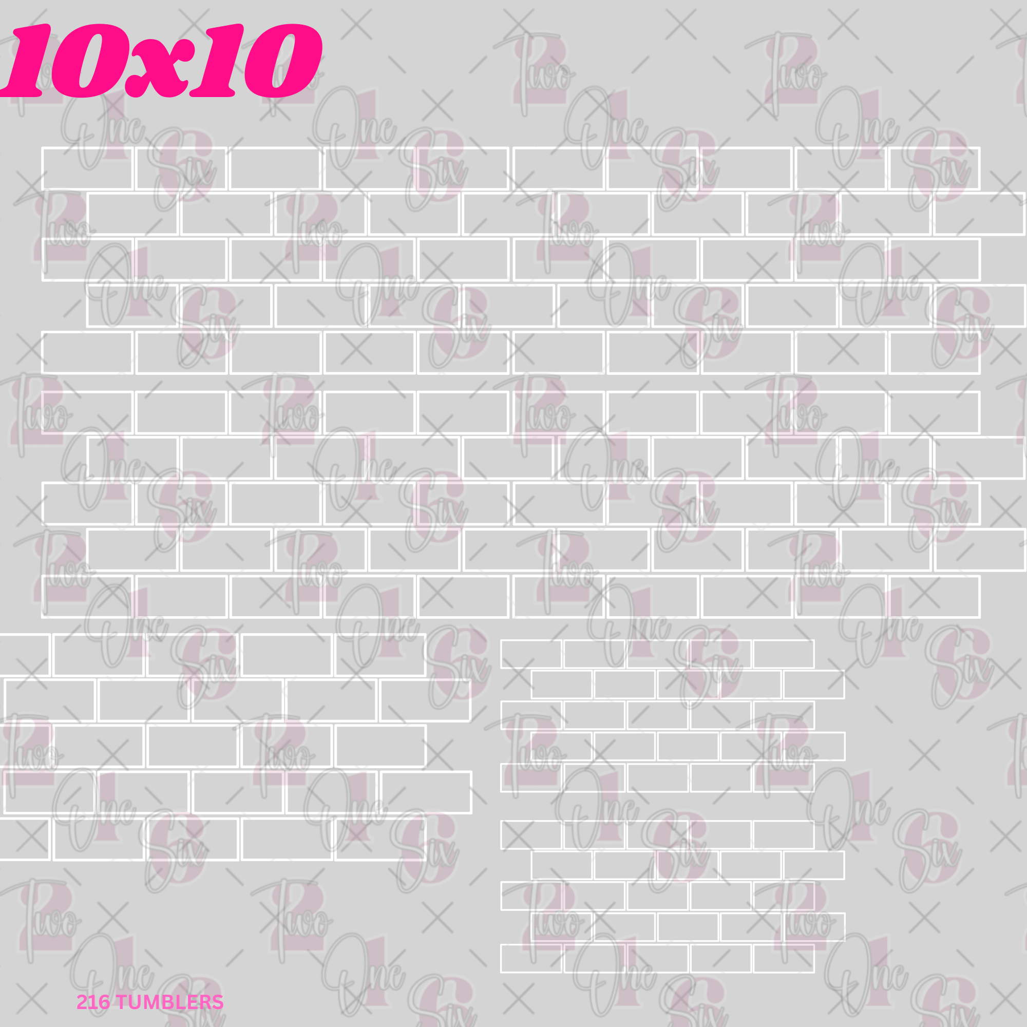 428 WHITE BRICK OUTLINE - 216 Tumblers