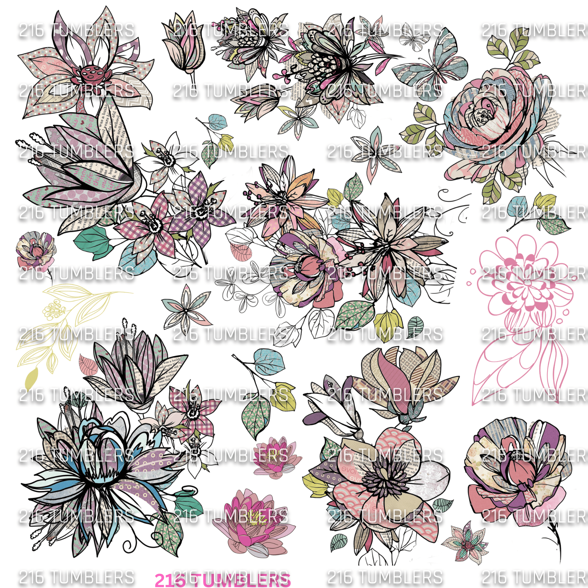 430 SOME STRANGE FLOWERS BUT LOOKS COOL - 216 Tumblers