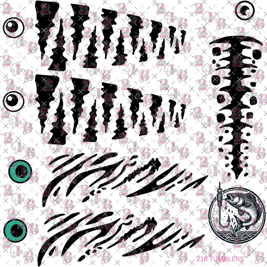 452 HERE FISHY FISHY (GREEN) - 216 Tumblers