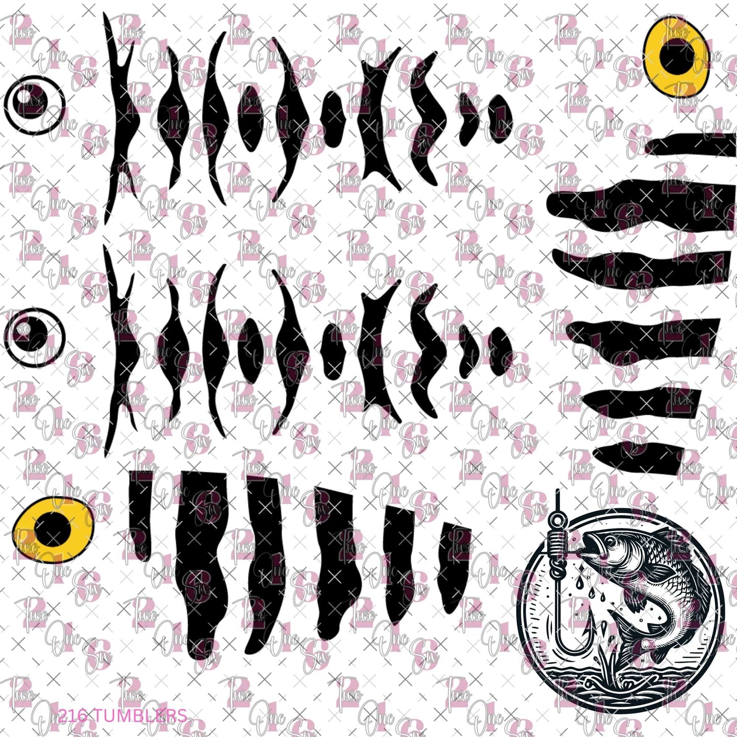 453 HERE FISHY FISHY (YELLOW) - 216 Tumblers