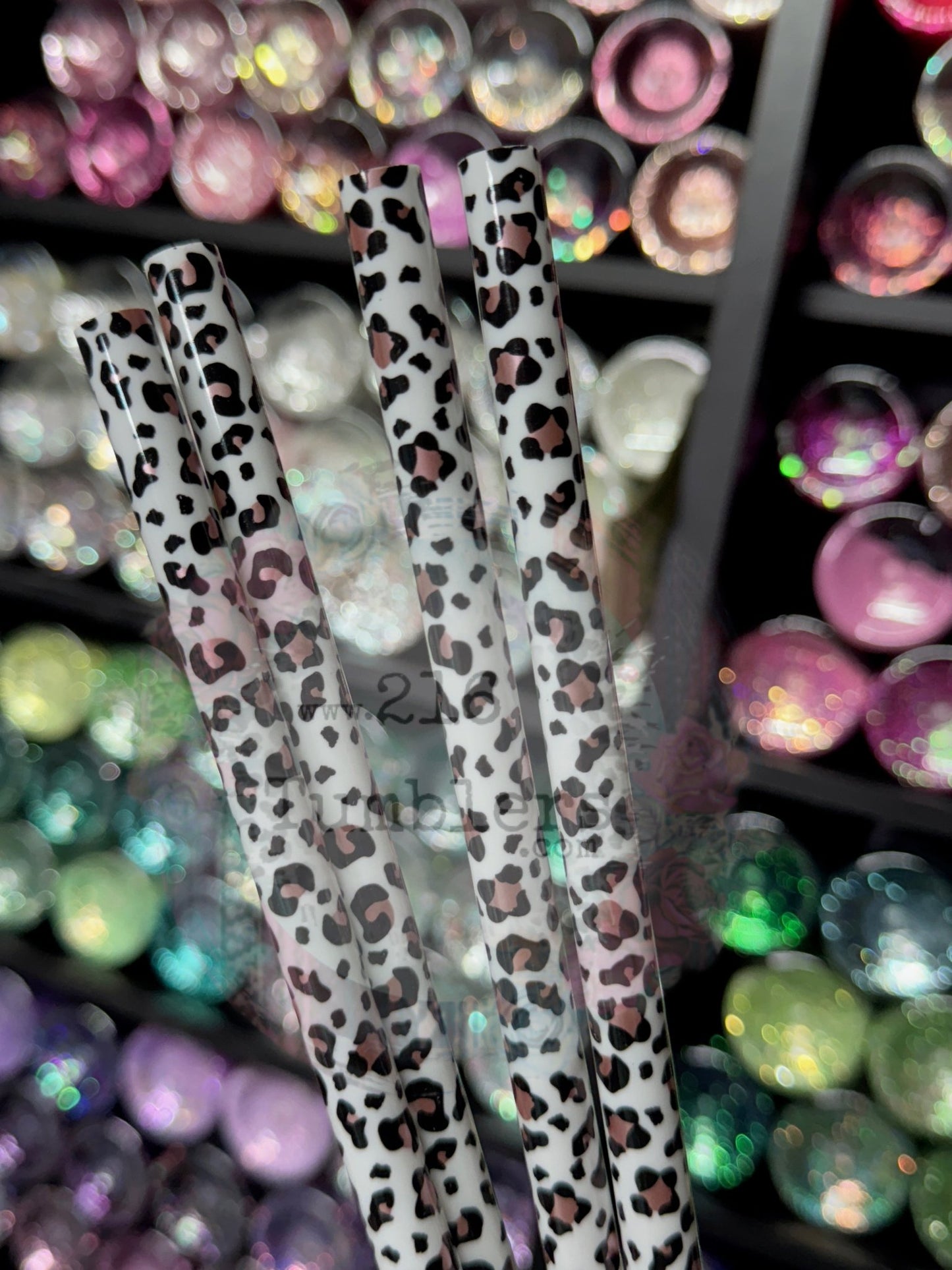 459 Chrome Rose Gold Leopard (white) 32 - 40oz - 216 Tumblers