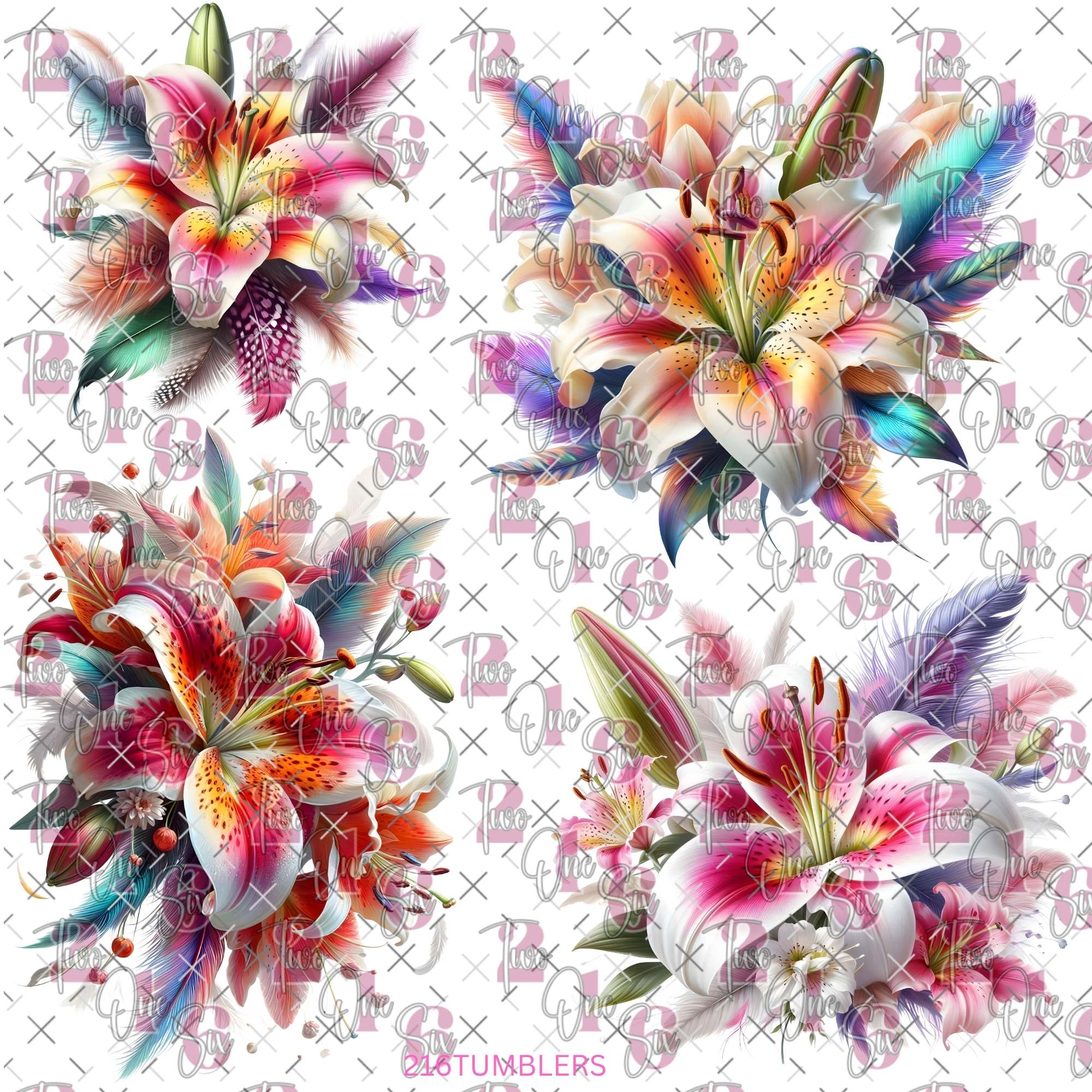 463 VIBRANT FLOWER THINGS - 216 Tumblers