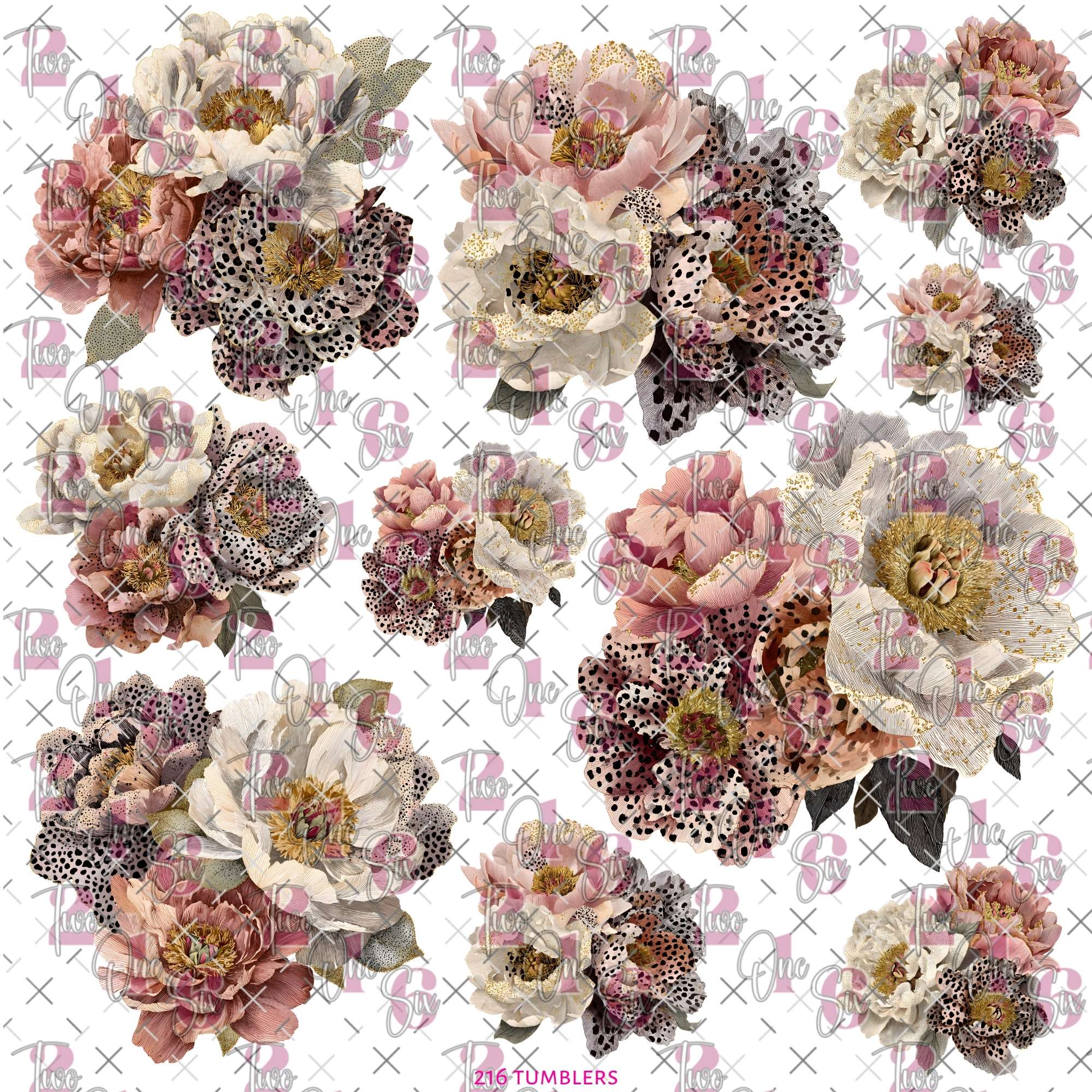471 FABRIC FLOWERS - 216 Tumblers