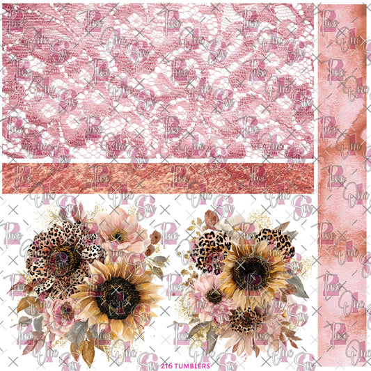 474 PINK LACE AND FLORAL - 216 Tumblers