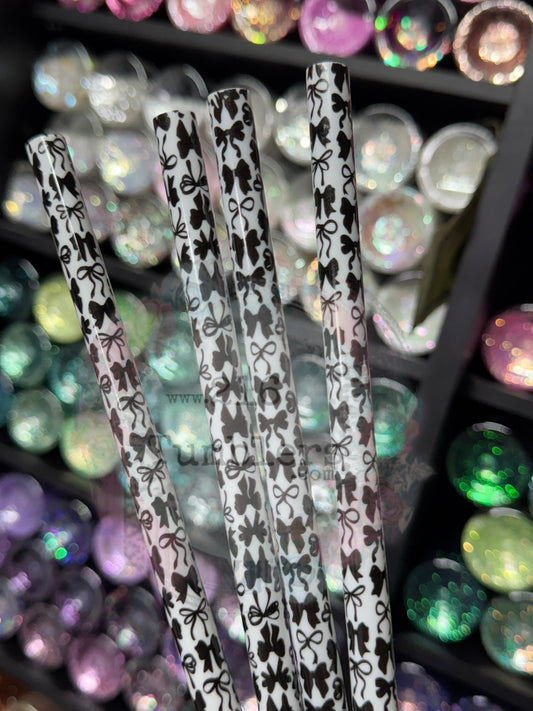 487 Black Bow and Ribbon Straw 32 - 40oz - 216 Tumblers